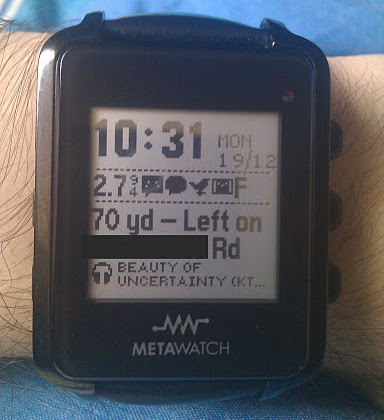 My watch, showing several Android notifications
